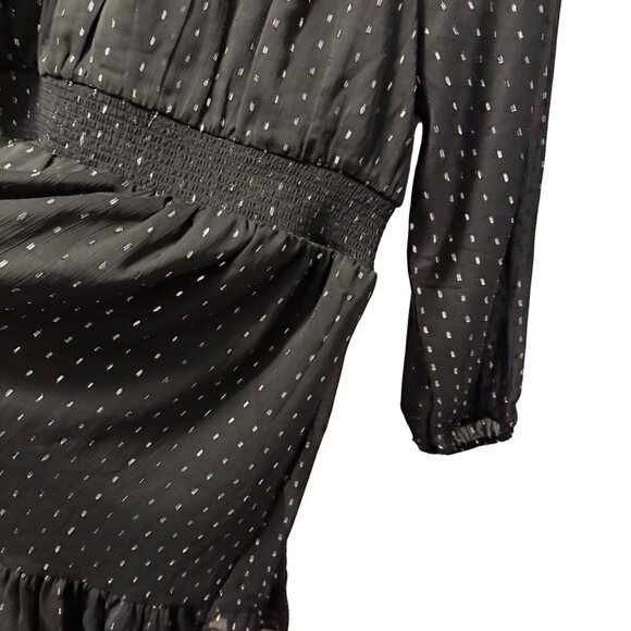 Old Navy Womens Black Metallic Dot Long Sleeve Dress Size L. NWT - Picture 11 of 12